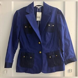 Cabi Resort Blazer Stretch Cotton Canvas Jacket Size 6 NWT